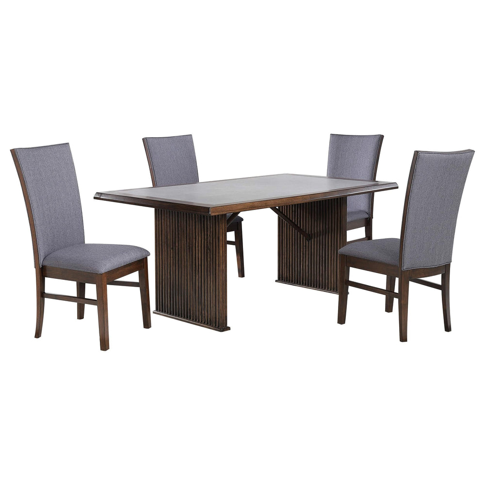 Juego de mesa de comedor rectangular Sherwood de 5 piezas, color marrón