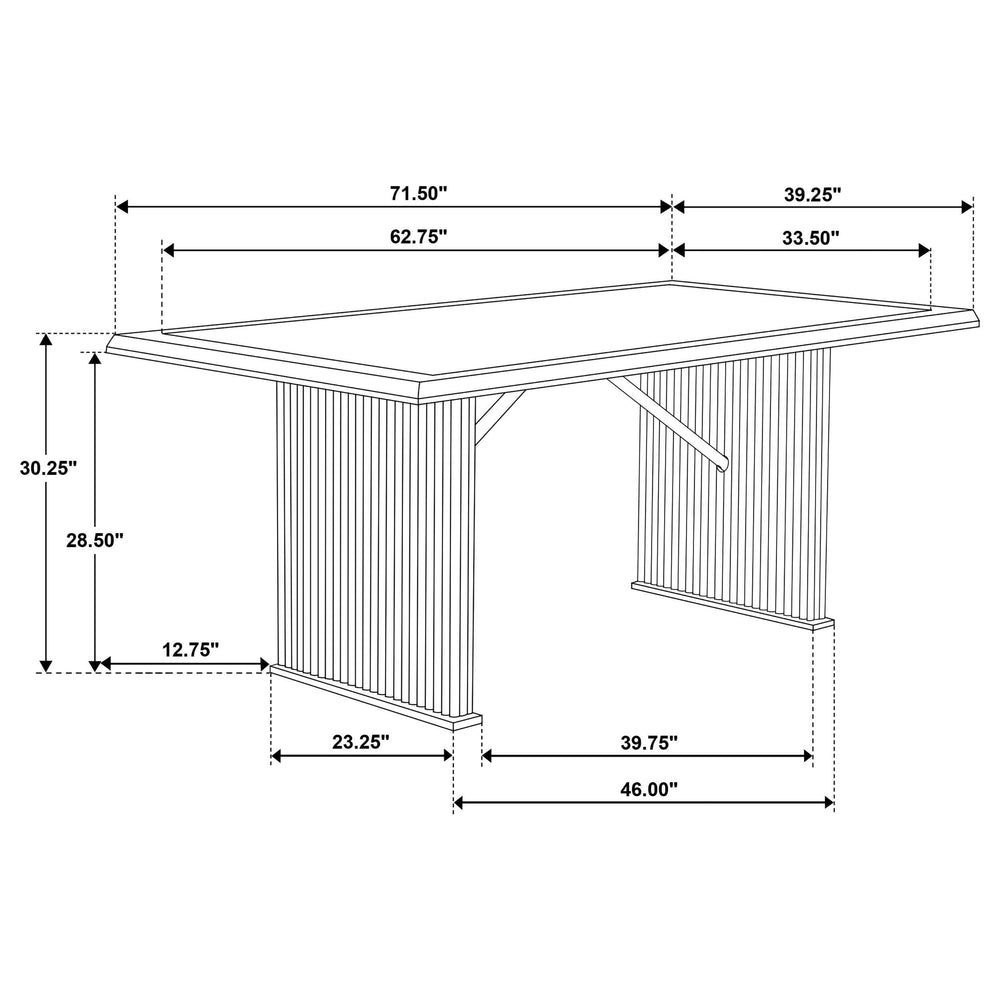 Juego de mesa de comedor rectangular Sherwood de 5 piezas, color marrón