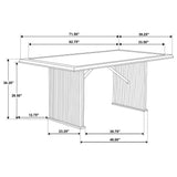Juego de mesa de comedor rectangular Sherwood de 5 piezas, color marrón