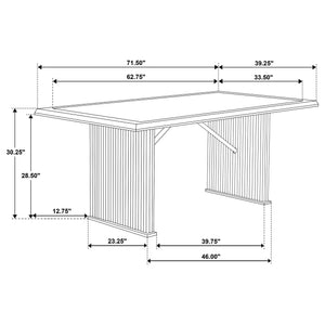 Juego de mesa de comedor rectangular Sherwood de 5 piezas, color marrón