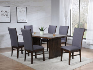 Juego de mesa de comedor rectangular Sherwood de 7 piezas, color marrón