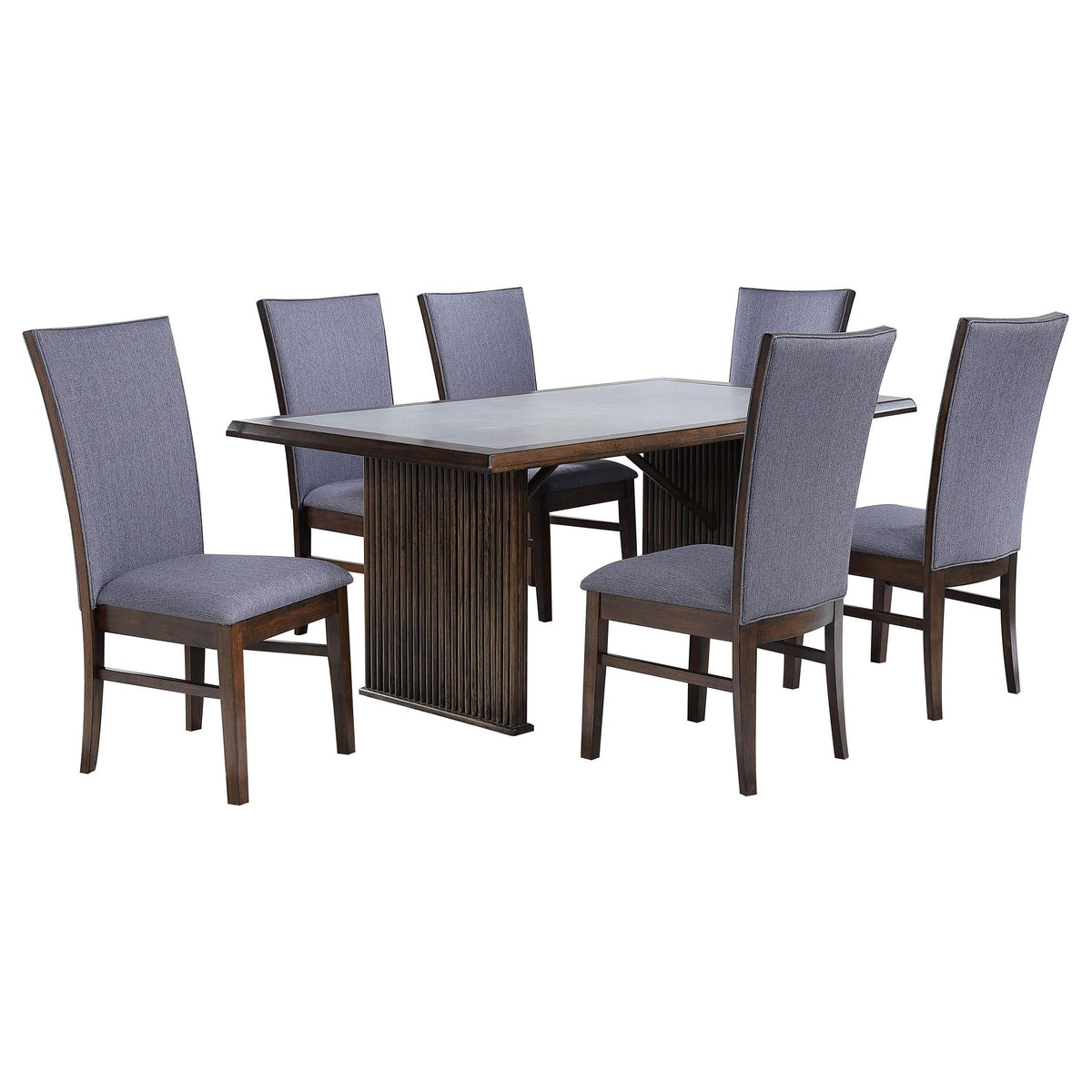 Juego de mesa de comedor rectangular Sherwood de 7 piezas, color marrón