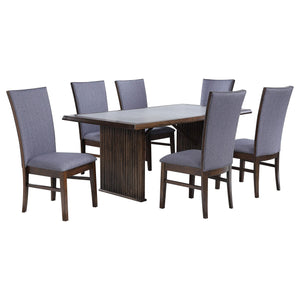 Juego de mesa de comedor rectangular Sherwood de 7 piezas, color marrón