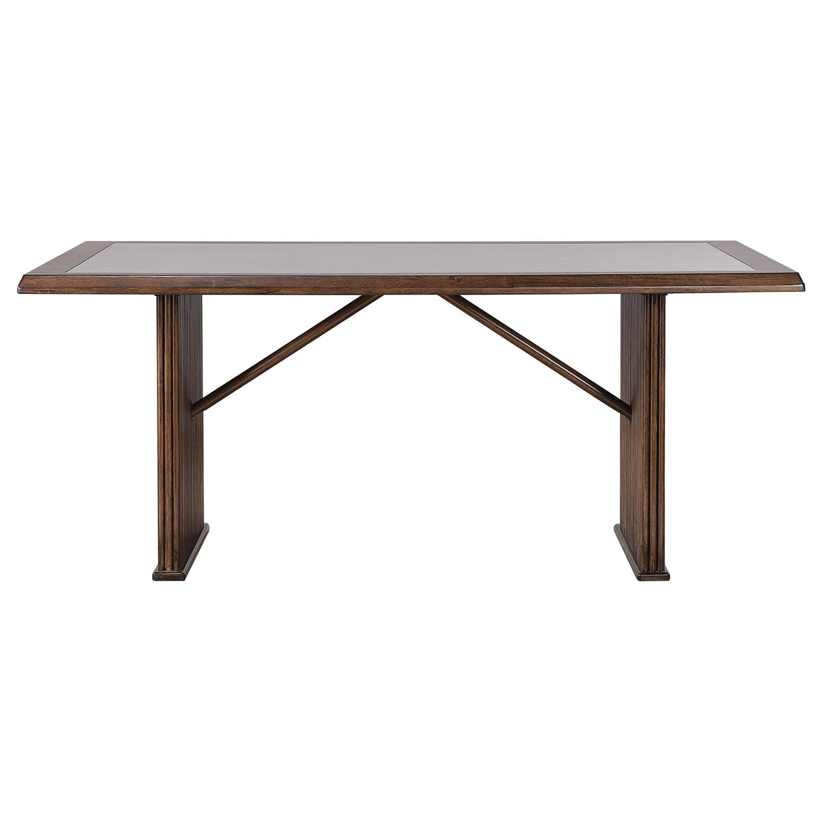 Juego de mesa de comedor rectangular Sherwood de 7 piezas, color marrón