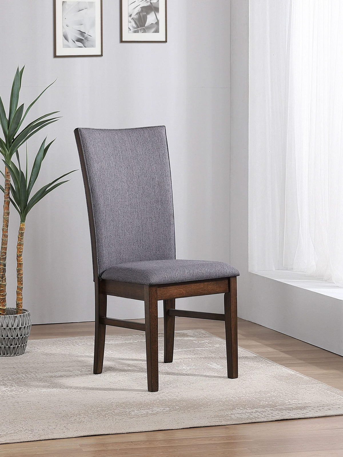 Silla de comedor tapizada Sherwood gris (juego de 2)