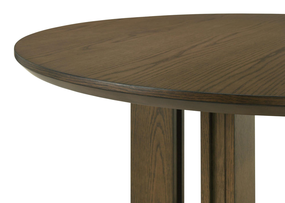 Juego de mesa de comedor redonda de madera Ottowa de 5 piezas, color marrón