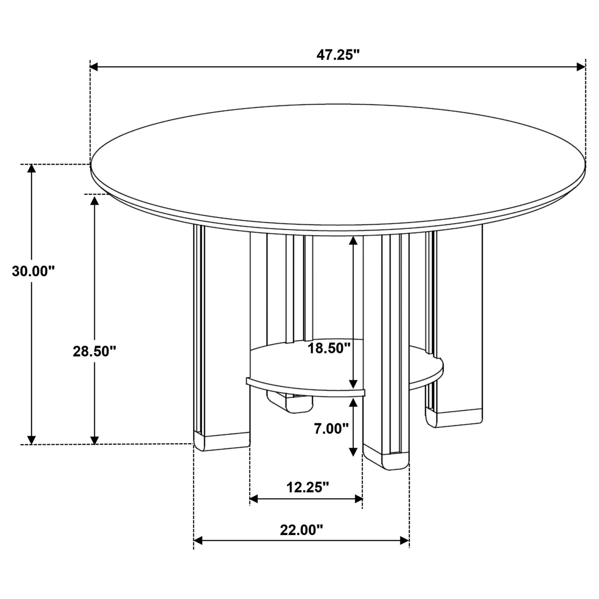 Juego de mesa de comedor redonda de madera Ottowa de 5 piezas, color marrón