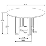 Juego de mesa de comedor redonda de madera Ottowa de 5 piezas, color marrón