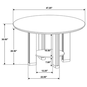 Juego de mesa de comedor redonda de madera Ottowa de 5 piezas, color marrón
