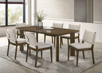 Juego de mesa de comedor rectangular de madera Ottowa de 7 piezas, color marrón