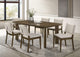 Juego de mesa de comedor rectangular de madera Ottowa de 7 piezas, color marrón