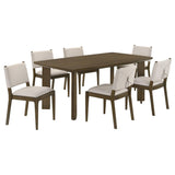 Juego de mesa de comedor rectangular de madera Ottowa de 7 piezas, color marrón