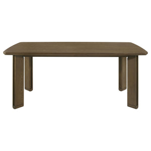 Juego de mesa de comedor rectangular de madera Ottowa de 7 piezas, color marrón