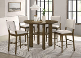 Juego de comedor redondo de 5 piezas Ottowa de altura de mostrador marrón
