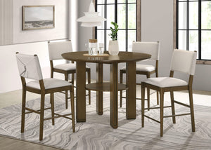 Juego de comedor redondo de 5 piezas Ottowa de altura de mostrador marrón