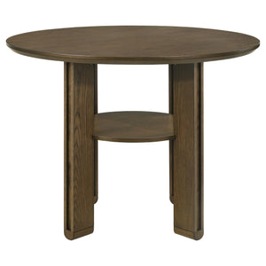 Juego de comedor redondo de 5 piezas Ottowa de altura de mostrador marrón