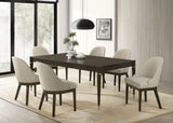 Juego de comedor rectangular Reseda de 7 piezas en marrón ceniza