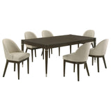 Juego de comedor rectangular Reseda de 7 piezas en marrón ceniza