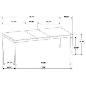 Juego de comedor rectangular Reseda de 7 piezas en marrón ceniza