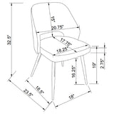 Silla de comedor tapizada Hastings gris (juego de 2)