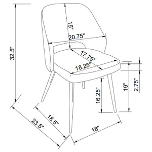Silla de comedor tapizada Hastings gris (juego de 2)