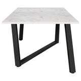 Mesa de comedor rectangular Mayer de 87 pulgadas con imitación de mármol, color blanco