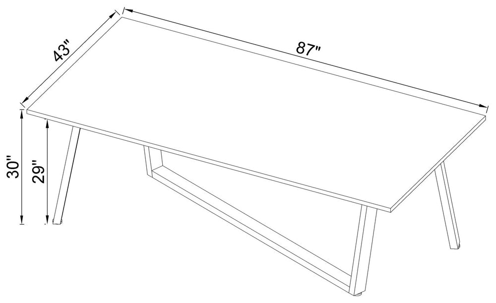 Mesa de comedor rectangular Mayer de 87 pulgadas con imitación de mármol, color blanco
