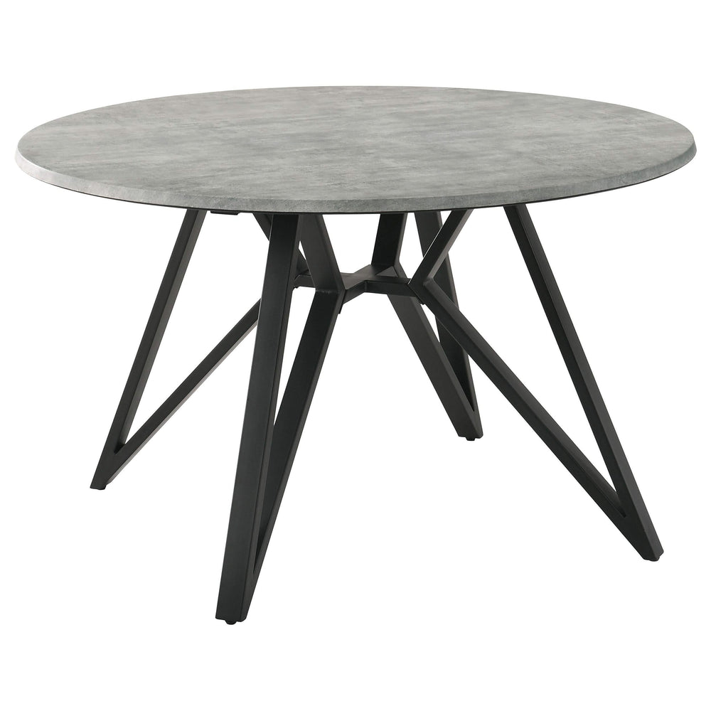 Juego de mesa de comedor redonda Neil de 5 piezas en hormigón y metal gris