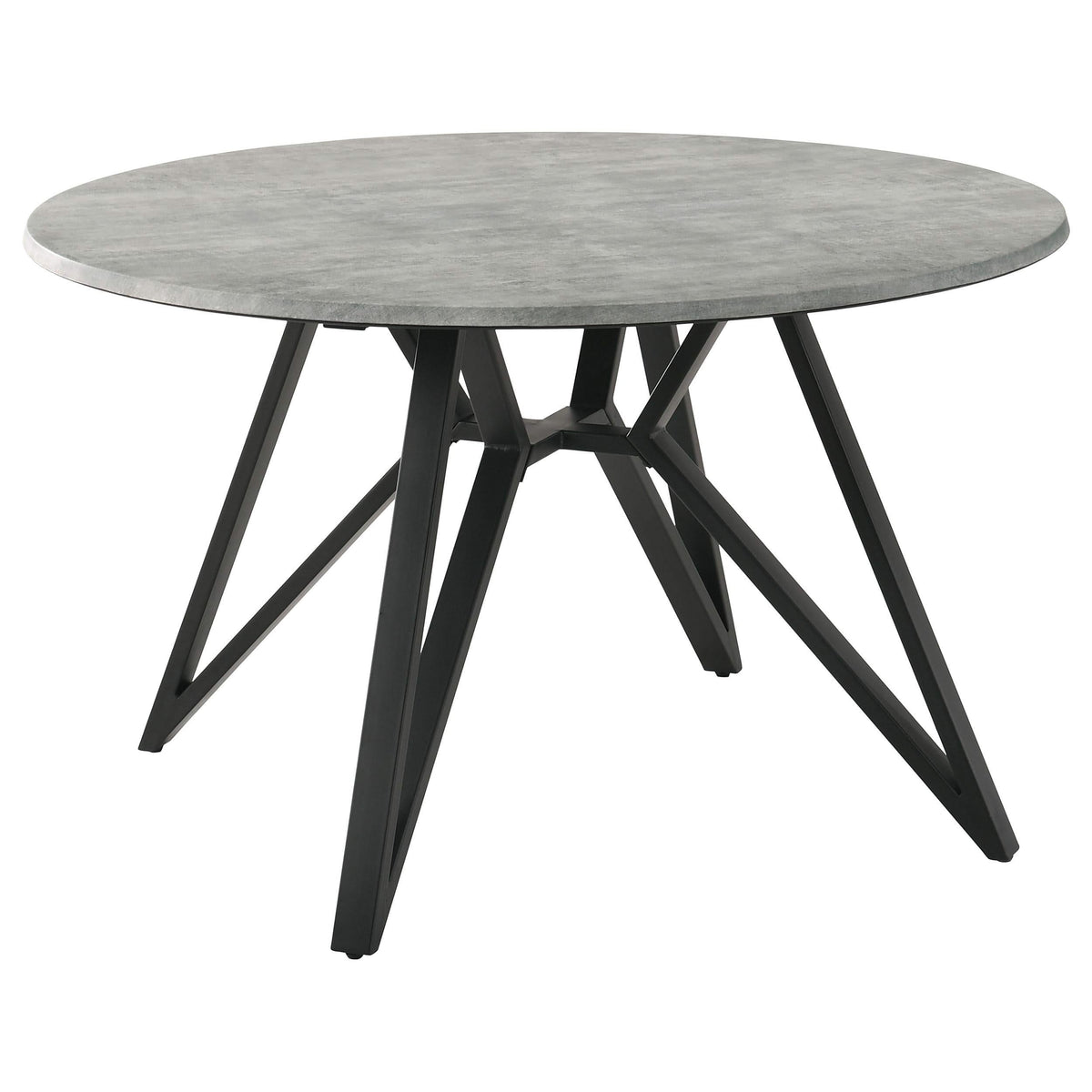 Juego de mesa de comedor redonda Neil de 5 piezas en hormigón y metal gris