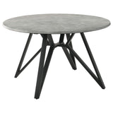 Juego de mesa de comedor redonda Neil de 5 piezas en hormigón y metal gris