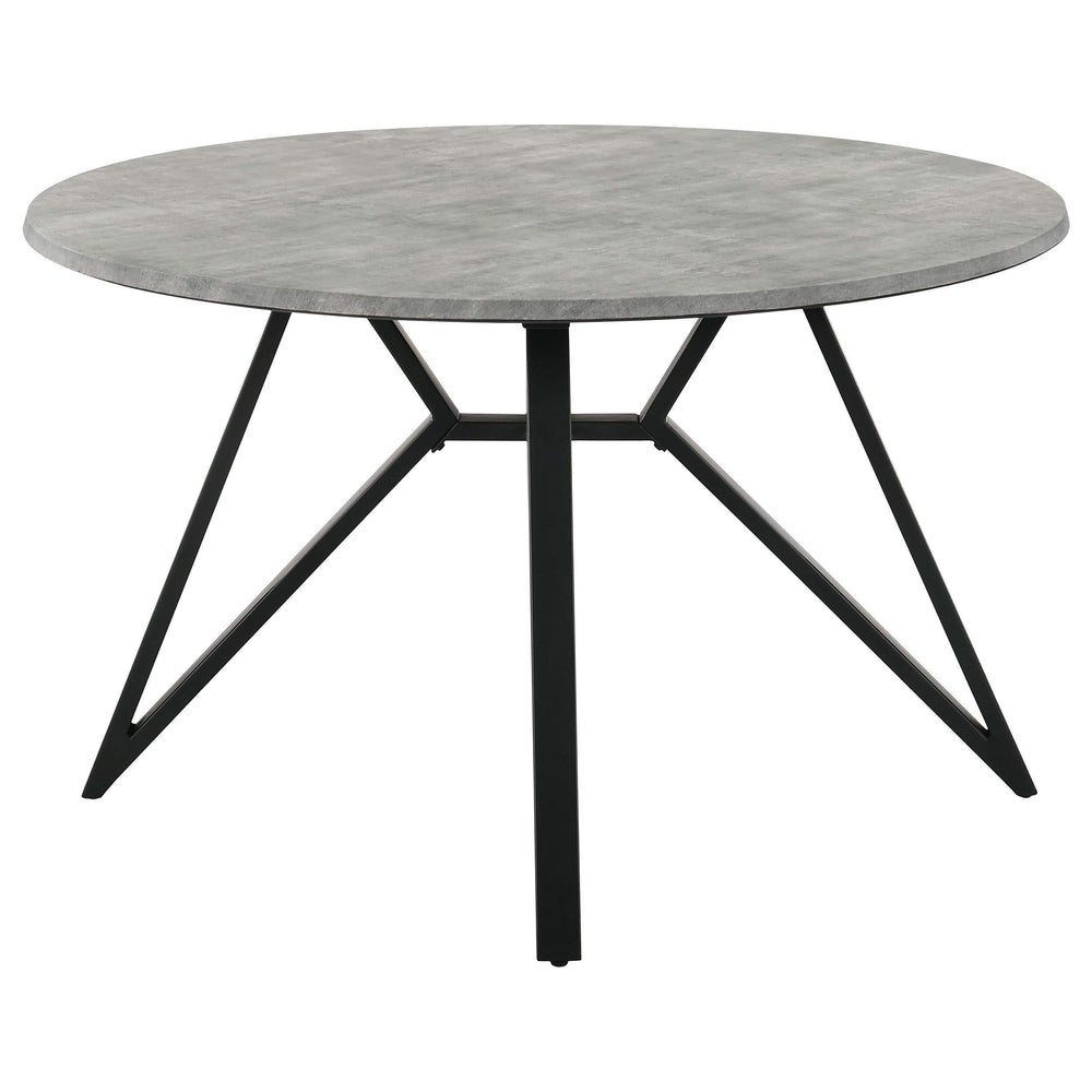 Juego de mesa de comedor redonda Neil de 5 piezas en hormigón y metal gris