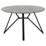 Juego de mesa de comedor redonda Neil de 5 piezas en hormigón y metal gris