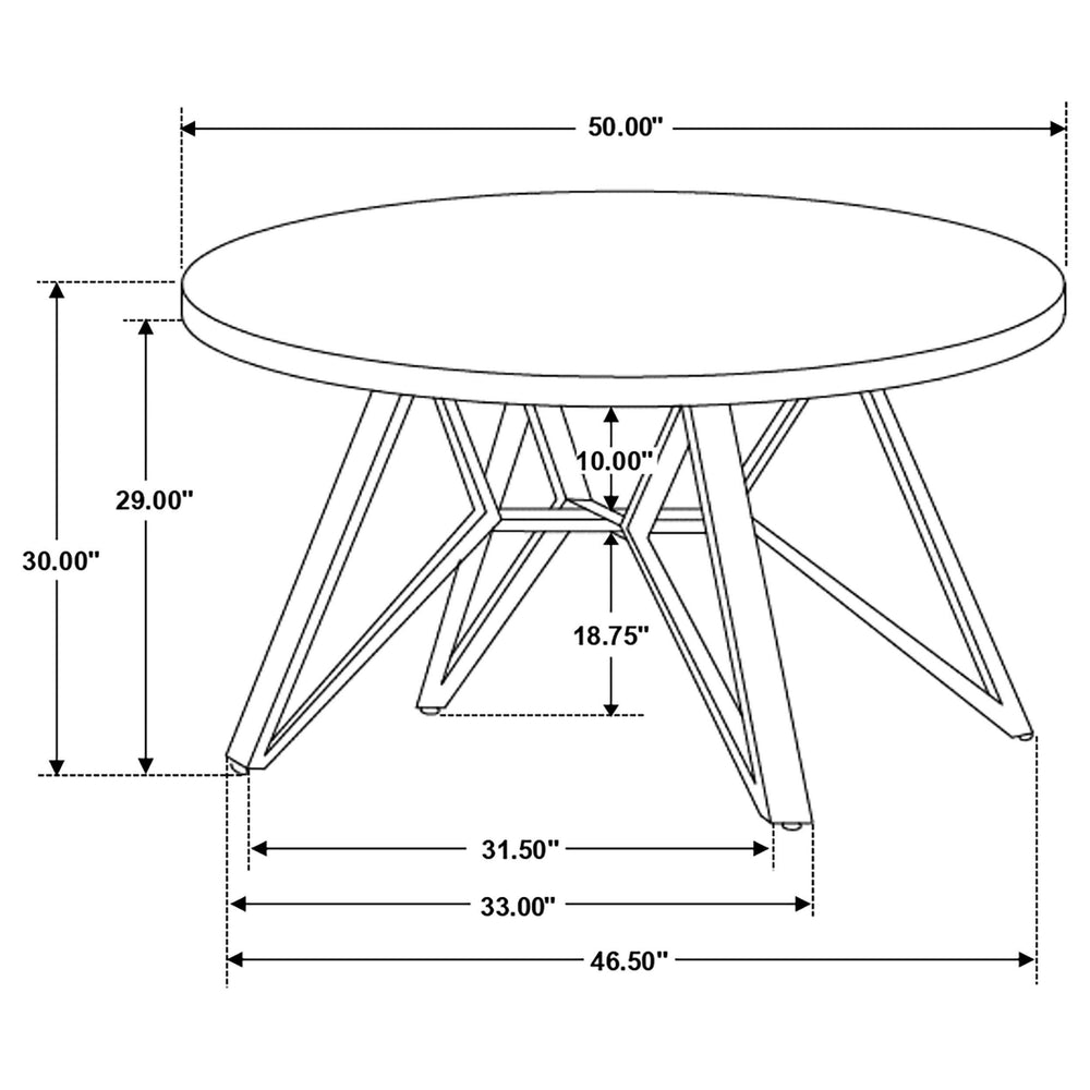 Juego de mesa de comedor redonda Neil de 5 piezas en hormigón y metal gris