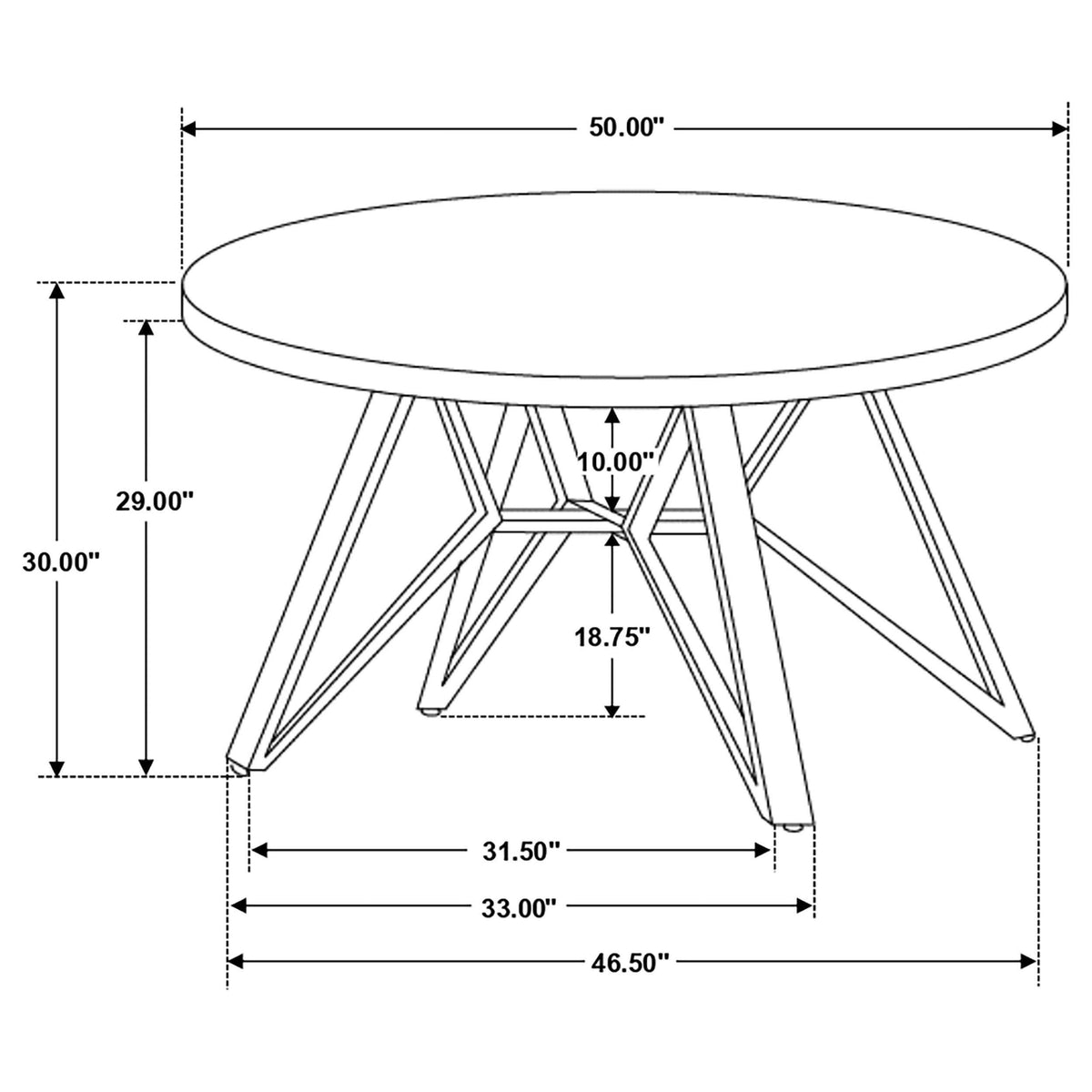 Juego de mesa de comedor redonda Neil de 5 piezas en hormigón y metal gris