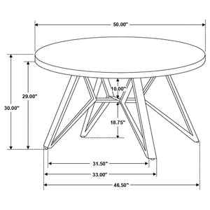 Juego de mesa de comedor redonda Neil de 5 piezas en hormigón y metal gris
