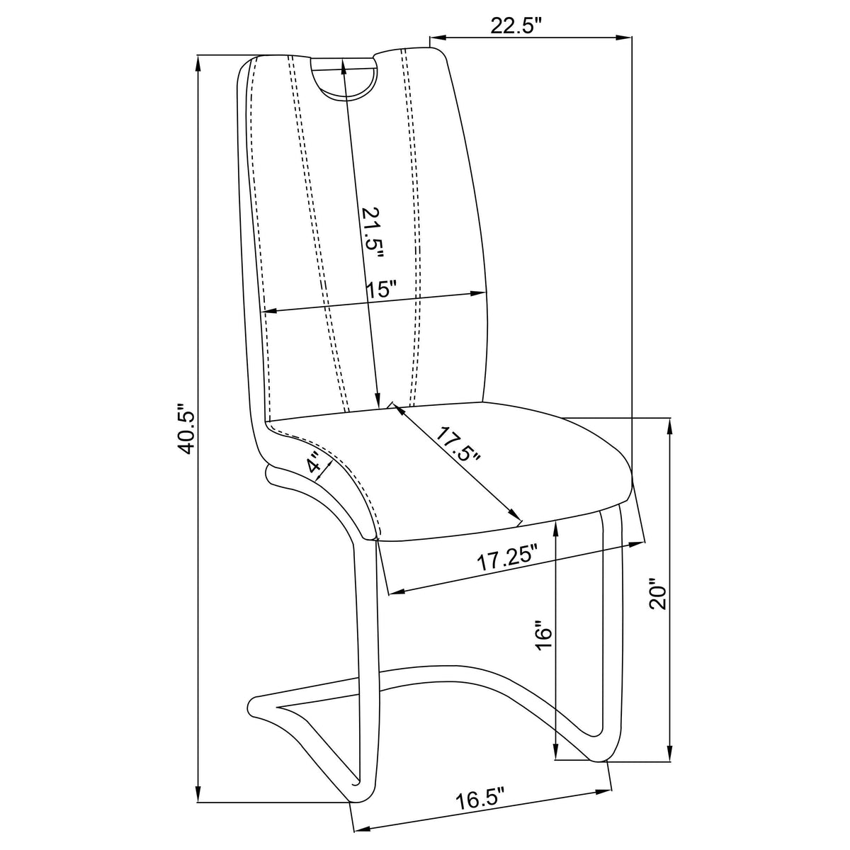 Silla de comedor tapizada Brooklyn gris (juego de 4)