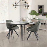Mesa de comedor extensible rectangular Mina de 65 pulgadas de cerámica gris