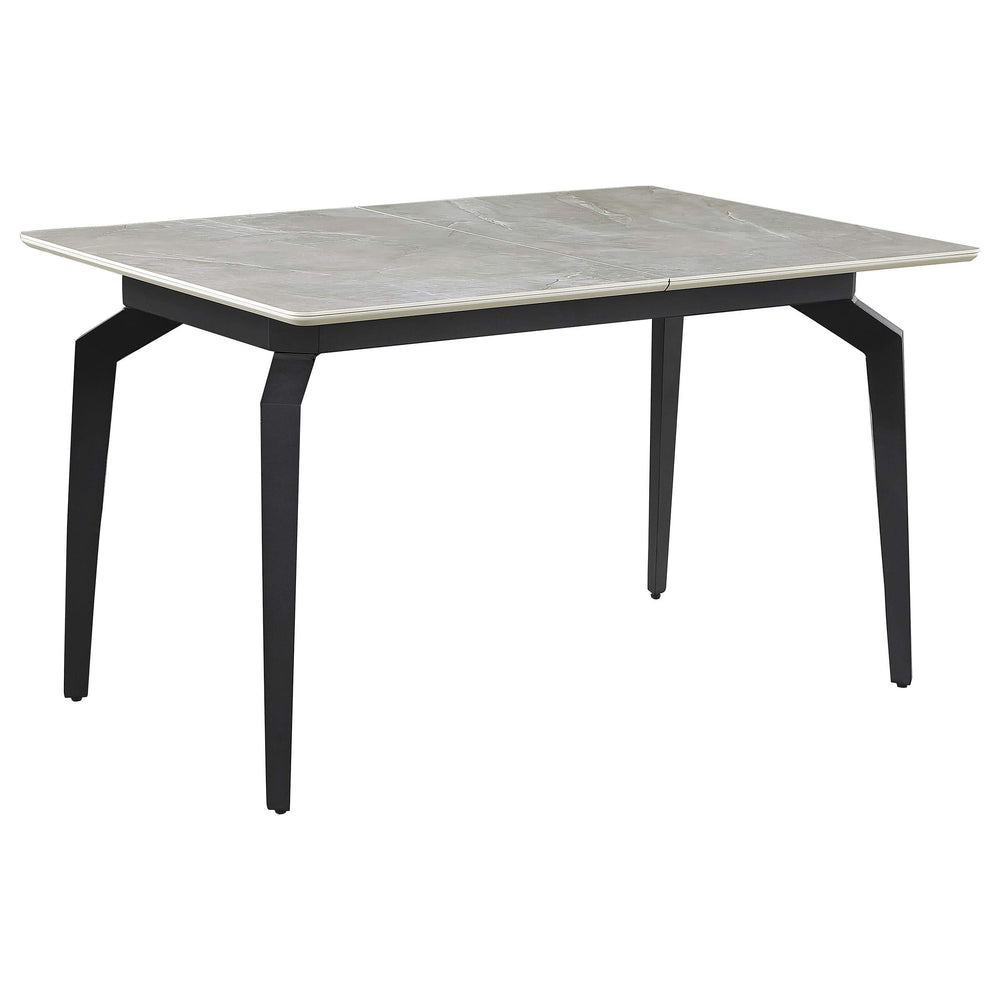 Mesa de comedor extensible rectangular Mina de 65 pulgadas de cerámica gris