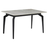 Mesa de comedor extensible rectangular Mina de 65 pulgadas de cerámica gris