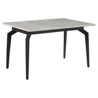 Mesa de comedor extensible rectangular Mina de 65 pulgadas de cerámica gris