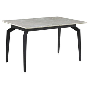 Mesa de comedor extensible rectangular Mina de 65 pulgadas de cerámica gris