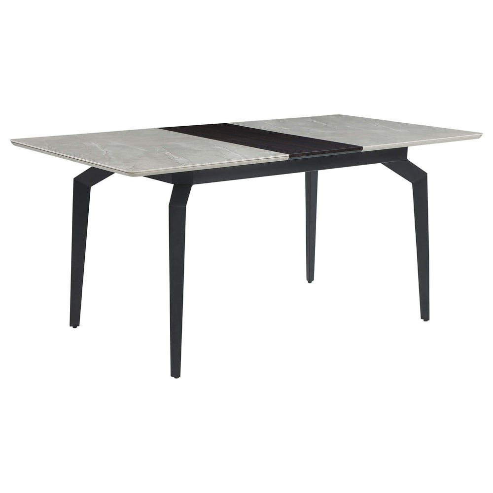 Mesa de comedor extensible rectangular Mina de 65 pulgadas de cerámica gris