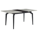Mesa de comedor extensible rectangular Mina de 65 pulgadas de cerámica gris