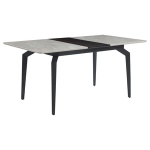 Mesa de comedor extensible rectangular Mina de 65 pulgadas de cerámica gris