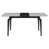 Mesa de comedor extensible rectangular Mina de 65 pulgadas de cerámica gris