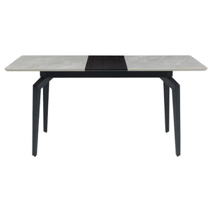 Mesa de comedor extensible rectangular Mina de 65 pulgadas de cerámica gris