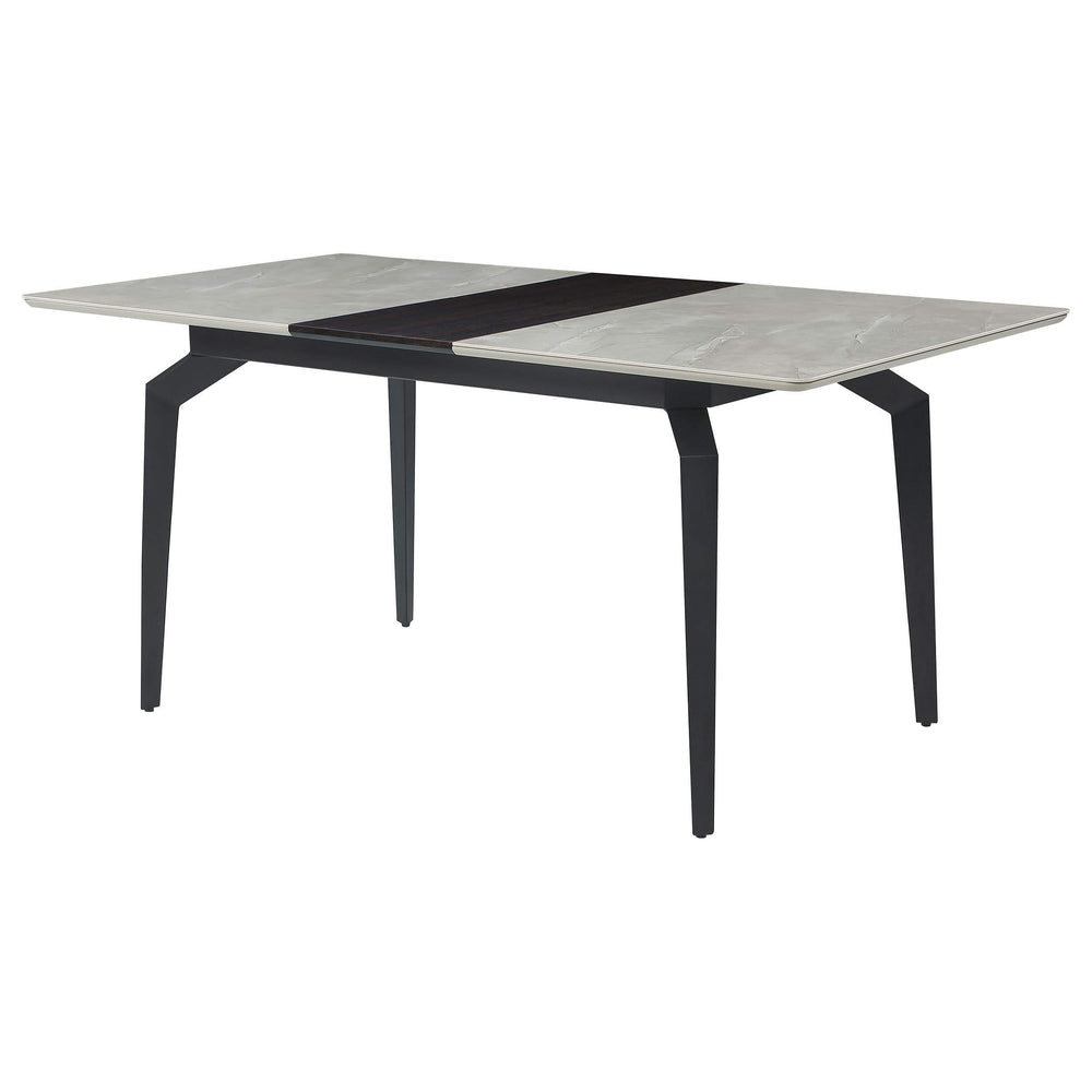 Mesa de comedor extensible rectangular Mina de 65 pulgadas de cerámica gris