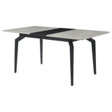 Mesa de comedor extensible rectangular Mina de 65 pulgadas de cerámica gris