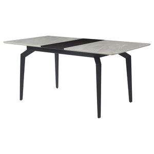 Mesa de comedor extensible rectangular Mina de 65 pulgadas de cerámica gris