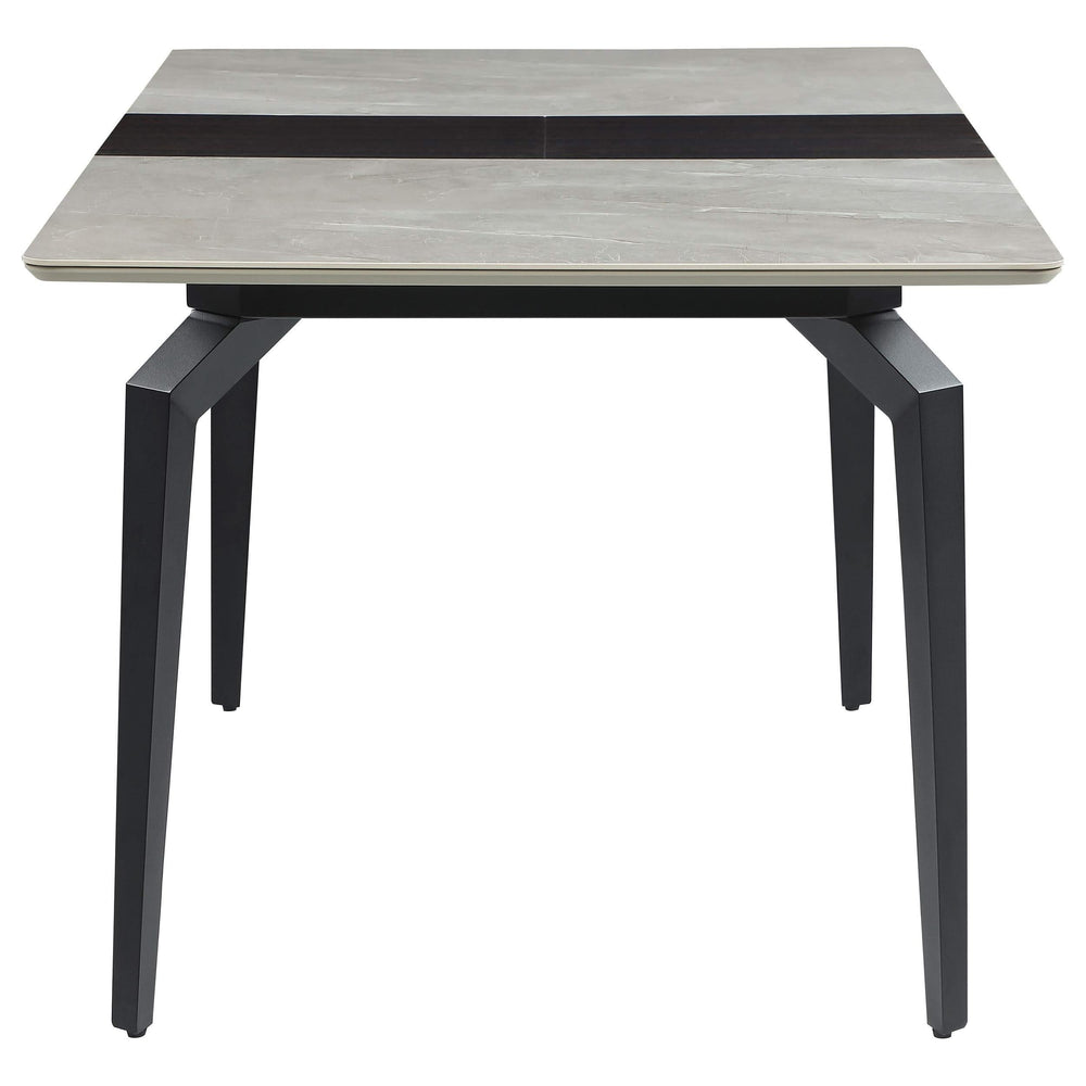 Mesa de comedor extensible rectangular Mina de 65 pulgadas de cerámica gris